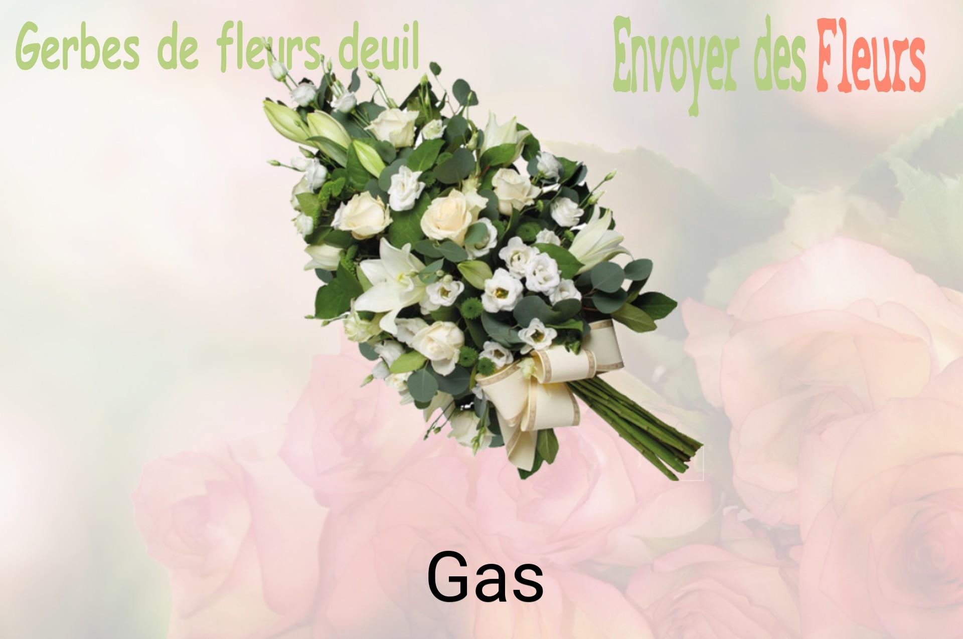 Gerbe de fleurs de deuil livrée à Gas